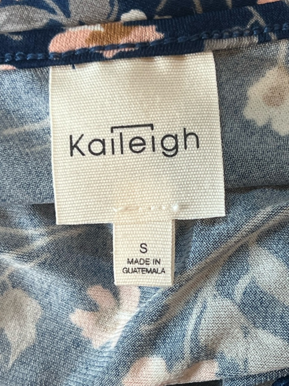 Kaileigh Navy Floral Wrap Midi Dress with Pink Accents - Picture 3 of 4